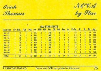 1990-91 Star Nova #75 Isiah Thomas Back