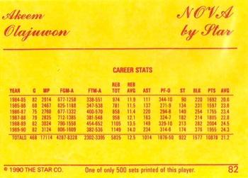 1990-91 Star Nova #82 Akeem Olajuwon Back