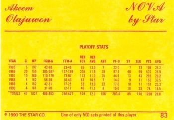 1990-91 Star Nova #83 Akeem Olajuwon Back
