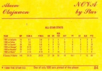 1990-91 Star Nova #84 Akeem Olajuwon Back