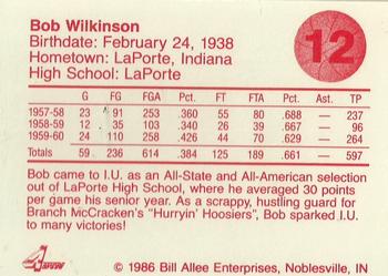 1986-87 Bank One Indiana Hoosiers All-Time Greats of IU Basketball (Series I) #12 Bobby Wilkinson Back