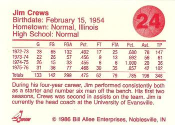 1986-87 Bank One Indiana Hoosiers All-Time Greats of IU Basketball (Series I) #24 Jim Crews Back