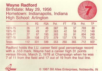 1986-87 Bank One Indiana Hoosiers All-Time Greats of IU Basketball (Series II) #7 Wayne Radford Back