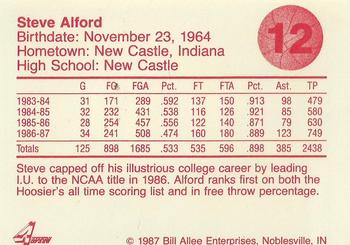 1986-87 Bank One Indiana Hoosiers All-Time Greats of IU Basketball (Series II) #12 Steve Alford Back