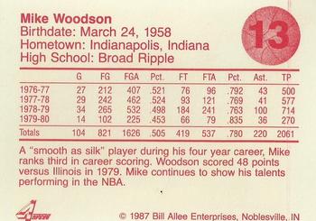 1986-87 Bank One Indiana Hoosiers All-Time Greats of IU Basketball (Series II) #13 Mike Woodson Back