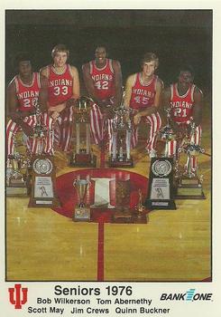 1986-87 Bank One Indiana Hoosiers All-Time Greats of IU Basketball (Series II) #24 Bobby Wilkerson / Tom Abernethy / Scott May / Jim Crews / Quinn Buckner Front