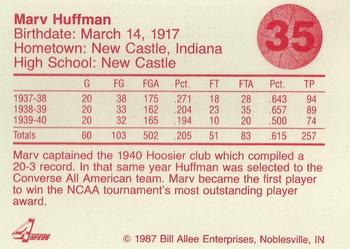 1986-87 Bank One Indiana Hoosiers All-Time Greats of IU Basketball (Series II) #35 Marv Huffman Back