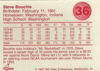 1986-87 Bank One Indiana Hoosiers All-Time Greats of IU Basketball (Series II) #36 Steve Bouchie Back