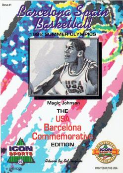 1992-93 Icon Sports Barcelona Commemorative - Bonus #B1 Magic Johnson Back