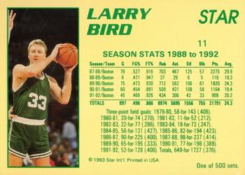 1992-93 Star Stellar #11 Larry Bird Back