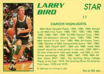 1992-93 Star Stellar #17 Larry Bird Back