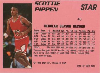 1992-93 Star Stellar #48 Scottie Pippen Back