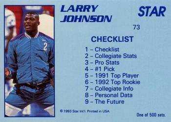1992-93 Star Stellar #73 Larry Johnson Back
