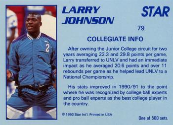 1992-93 Star Stellar #79 Larry Johnson Back