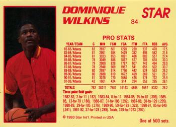 1992-93 Star Stellar #84 Dominique Wilkins Back