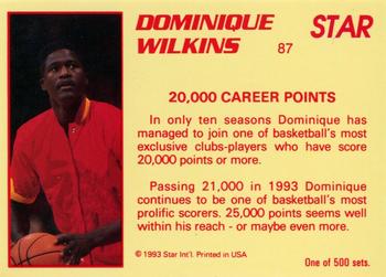 1992-93 Star Stellar #87 Dominique Wilkins Back