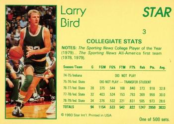 1992-93 Star Nova #3 Larry Bird Back