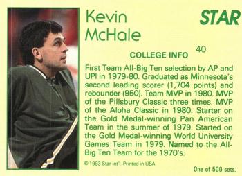 1992-93 Star Nova #40 Kevin McHale Back