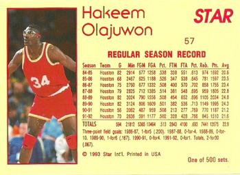 1992-93 Star Nova #57 Hakeem Olajuwon Back