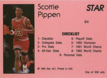 1992-93 Star Nova #64 Scottie Pippen Back