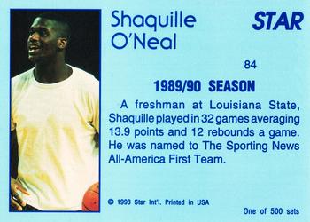 1992-93 Star Nova #84 Shaquille O'Neal Back