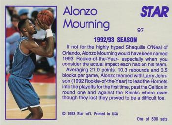 1992-93 Star Nova #97 Alonzo Mourning Back