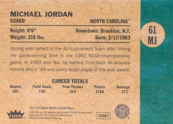 2011-12 Fleer Retro - 1961-62 Yellow/Red #61-MJ Michael Jordan Back
