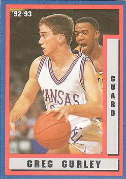 1992-93 Kansas Jayhawks #NNO Greg Gurley Front