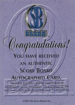 1997-98 Score Board Autographed - 1997 Lottery Picks Silver #NNO Derek Anderson Back