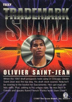 1997-98 Score Board Autographed - Trademark Slam #TS27 Olivier Saint-Jean Back