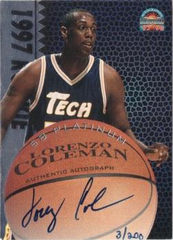 1997-98 Score Board Autographed - 1997 Rookies Platinum #NNO Lorenzo Coleman Front