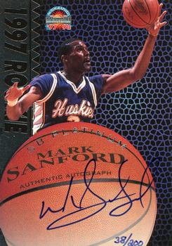 1997-98 Score Board Autographed - 1997 Rookies Platinum #NNO Mark Sanford Front