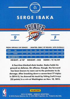 2015-16 Donruss #11 Serge Ibaka Back