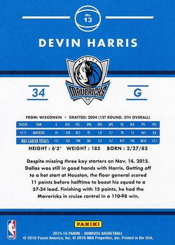2015-16 Donruss #13 Devin Harris Back