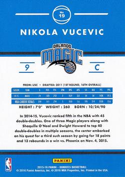 2015-16 Donruss #19 Nikola Vucevic Back