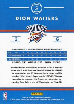 2015-16 Donruss #21 Dion Waiters Back