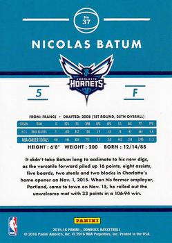 2015-16 Donruss #37 Nicolas Batum Back