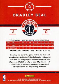 2015-16 Donruss #39 Bradley Beal Back