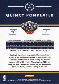 2015-16 Donruss #45 Quincy Pondexter Back