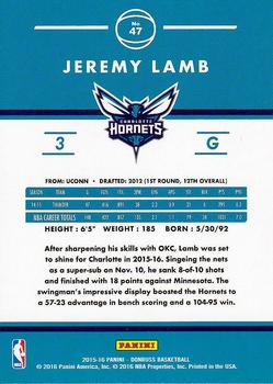 2015-16 Donruss #47 Jeremy Lamb Back