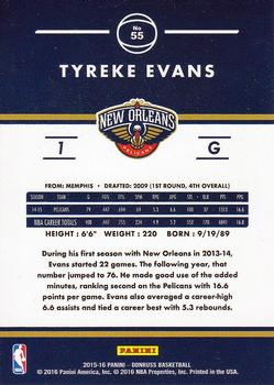2015-16 Donruss #55 Tyreke Evans Back