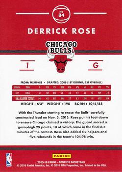 2015-16 Donruss #84 Derrick Rose Back