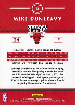 2015-16 Donruss #94 Mike Dunleavy Back