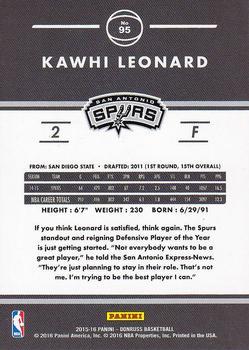 2015-16 Donruss #95 Kawhi Leonard Back