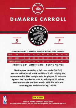 2015-16 Donruss #100 DeMarre Carroll Back