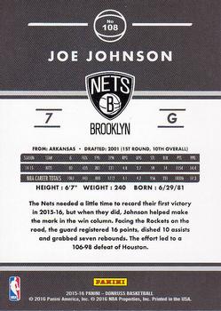 2015-16 Donruss #108 Joe Johnson Back