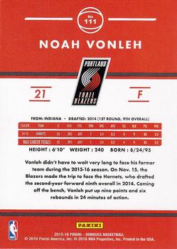 2015-16 Donruss #111 Noah Vonleh Back