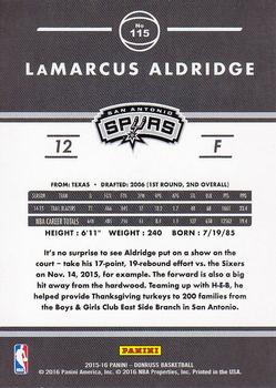2015-16 Donruss #115 LaMarcus Aldridge Back
