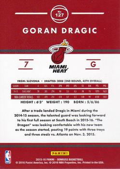 2015-16 Donruss #127 Goran Dragic Back