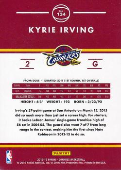 2015-16 Donruss #134 Kyrie Irving Back